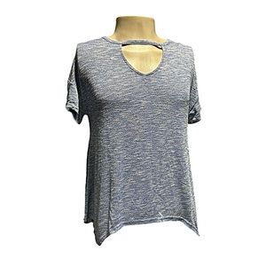 NWOT Women’s Juicy Couture Blue Short Sleeve Top with Front Keyhole